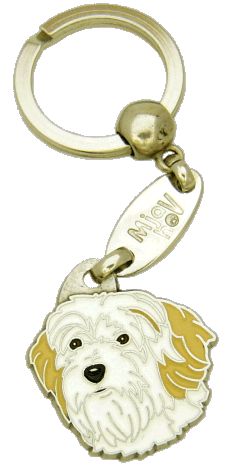 TIBETAN TERRIER WHITE AND CREAM <br> (keyring, engraving included)